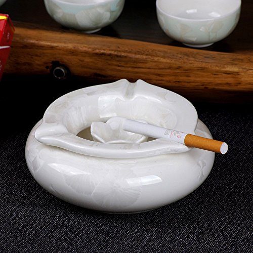 SDKKY Alto grado cristalino esmalte personalidad cenicero, cenicero de cerámica 13,5 * 5cm,Un