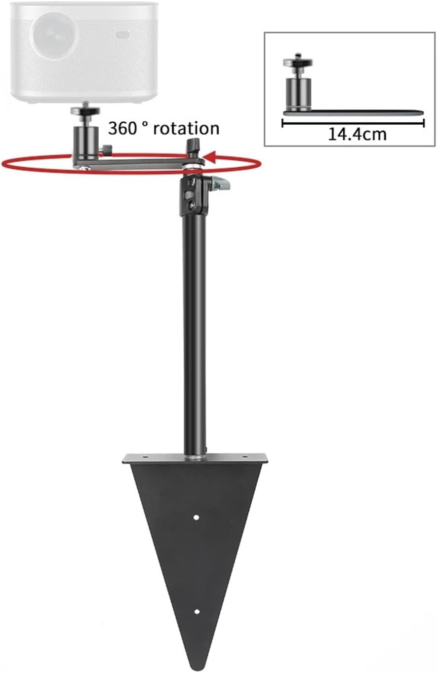 360 Degree PTZ Rotating Projector Stand Tripod Light Clamp Table with 1/4 Inch Fixture for Ring Light Camera(No Tray)