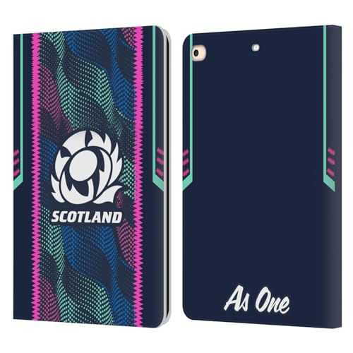 Head Case Designs Officially Licensed Scotland Rugby Wave Training 2023/24 Crest Kit Leather Book Wallet Case Cover Compatible with Apple iPad 9.7 2017 / iPad 9.7 2018