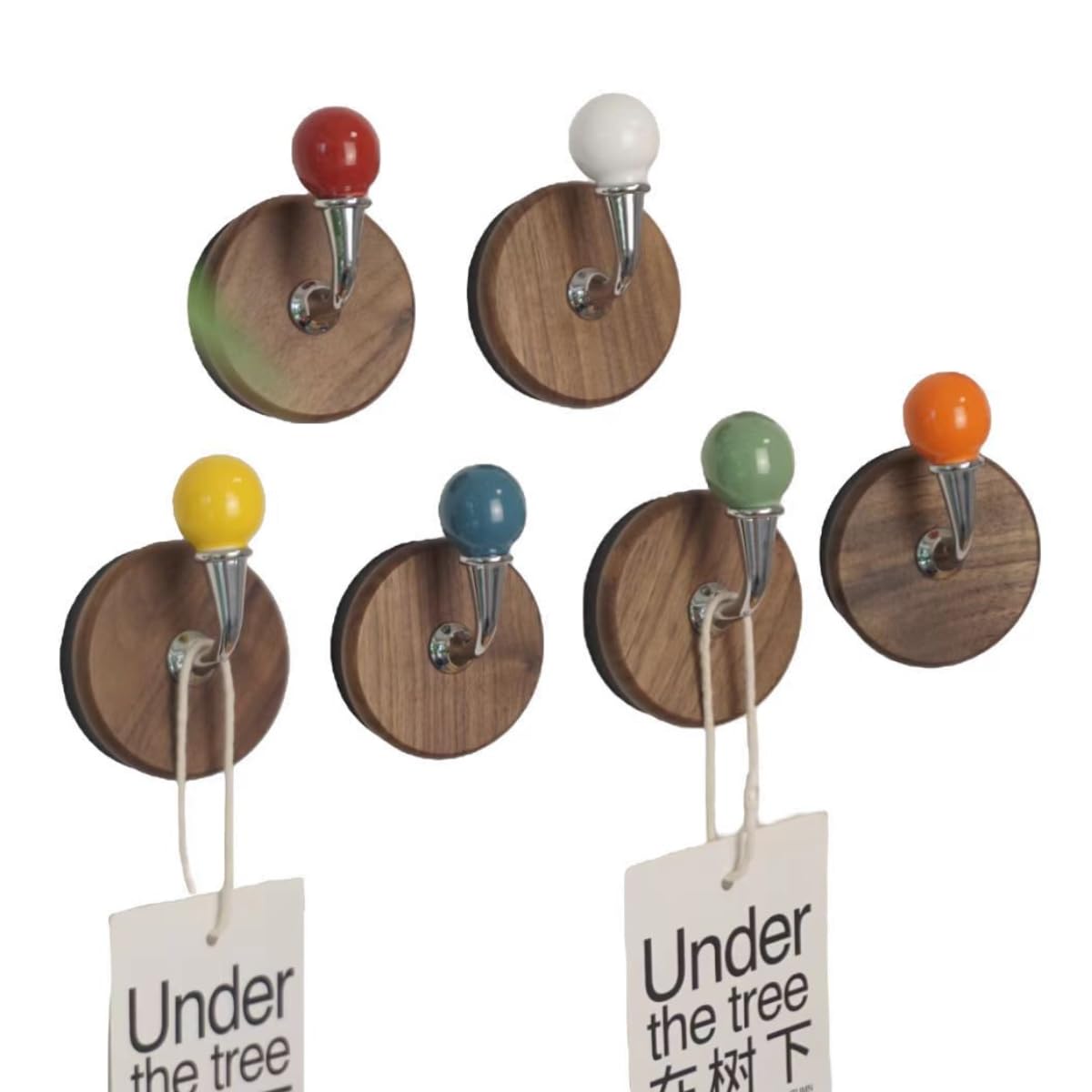 6 Pcs Colorful Magnetic Hooks Heavy Duty Magnet Hook Strong Neodymium Magnetic Coat Hooks Magnetic Hanger for Refrigerator, Metal Door, Locker for Hanging Towel, Coat, Bag, Umbrella (B)