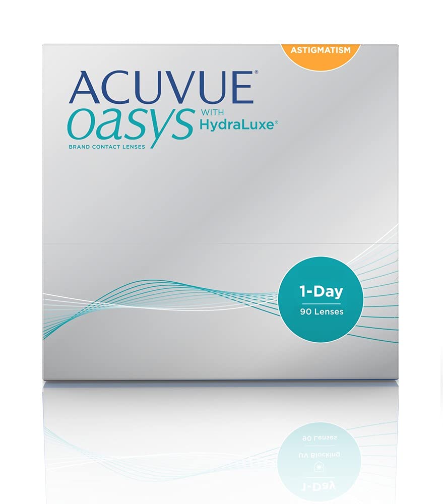 ACUVUE OASYS 1-Day for Astigmatism Kontaktlinsen – Tageslinsen mit angenehmem Tragegefühl – -8.5 dpt, Cyl -0.75, Ach 180 und BC 8,5 – Mit UV Schutz und Austrocknungsschutz – 90 Linsen