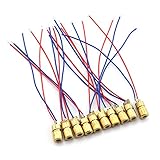 Tegg 10 PCS Mini 650nm 6mm 5mW Red Laser Dot Diode Module Copper Head 5V