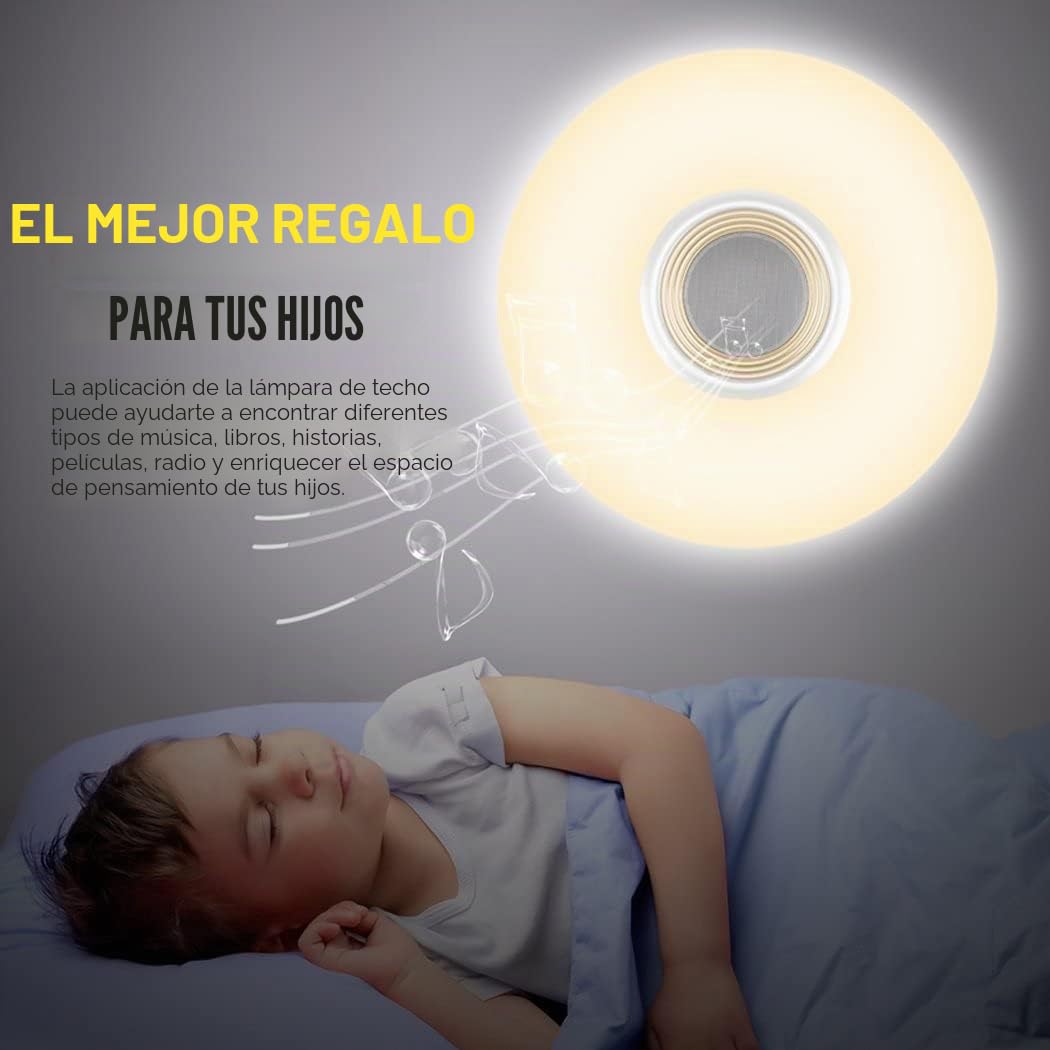Lámpara de Techo LED con Control Remoto 24W para Sala de Estar