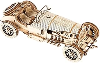 ROBOTIME 3D Wooden Puzzle Model Kits Car for Teens and Adults to Buid Mechanical Construciton Craft Sets (Grand Prix Car)
