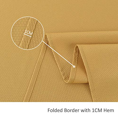 Image of maxmill Textured Rectangular Tablecloth Water Resistance Antiwrinkle Spillproof Soft Jacquard Table Cloth for Dining Room, Buffet Banquet Parties and Holiday Dinners, 60 x 104 Inch, Ochre Yellow