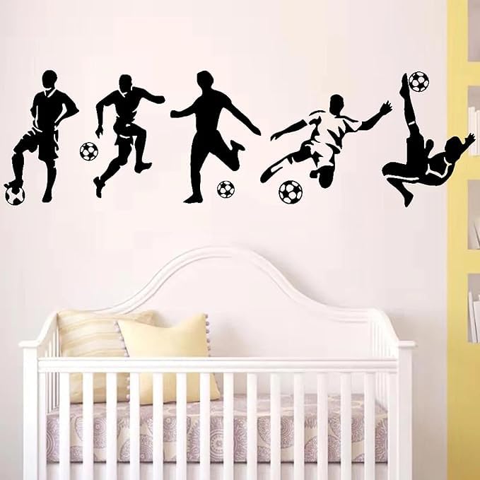 5 Stücke Fußball -Wandaufkleber, Wandaufkleber Der Sportstäbe, Wanddekorationsaufkleber, Schlafzimmer -Wandaufkleber.