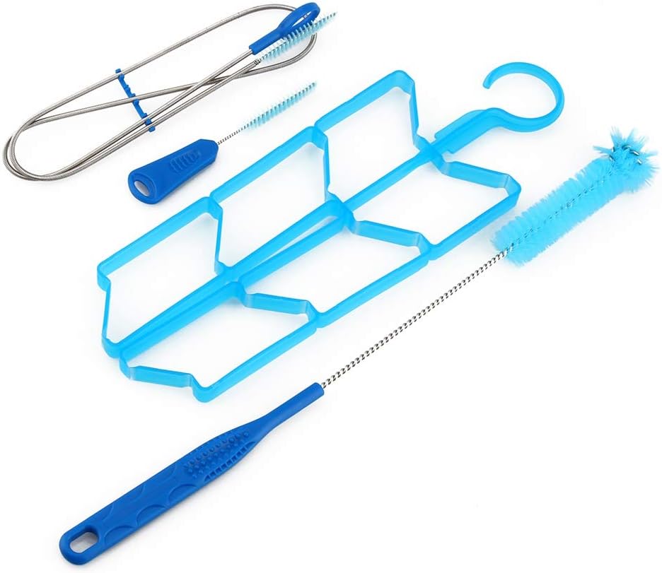 Drfeify Water Bladder Drying Kit, Big Small Brush, Long Spring Wire, Folding Rack for Easy Cleaning | Drying