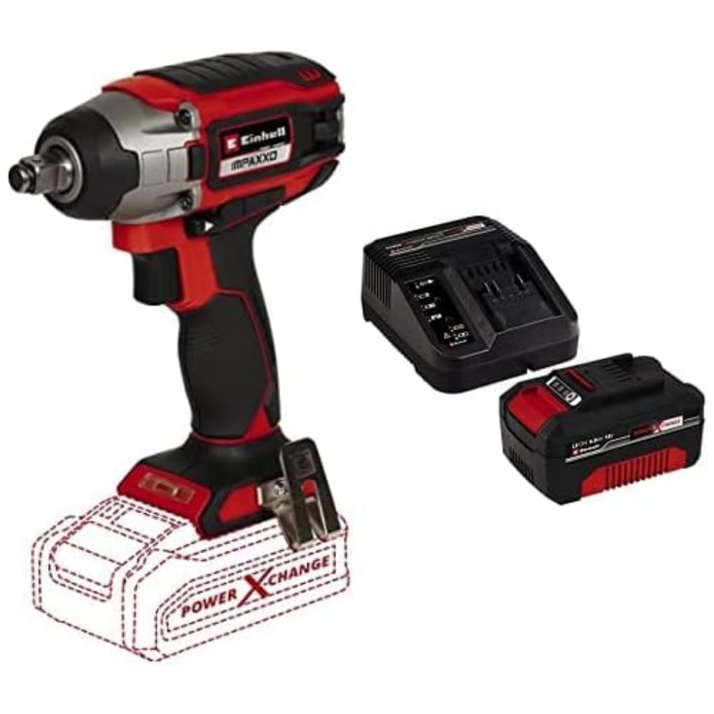 Einhell IMPAXXO 18/230 - Solo, Akülü Darbeli Somun Sökme ve Einhell 18V 4,0 Ah PXC Starter Kit (Başlangıç Seti)