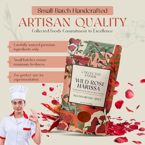 Premium Rose Harissa Spice Blend – Small-Batch Moroccan Seasoning with Chiles & Rose Petals by NYC Chefs – Great for Meats, Veggies, Stews, Marinades – 2 oz – As Seen in Bon Appétit