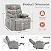 MCombo Power Lift Recliner Chair with Extended Footrest for Elderly People, Fabric 7287 (Light Grey, Medium)