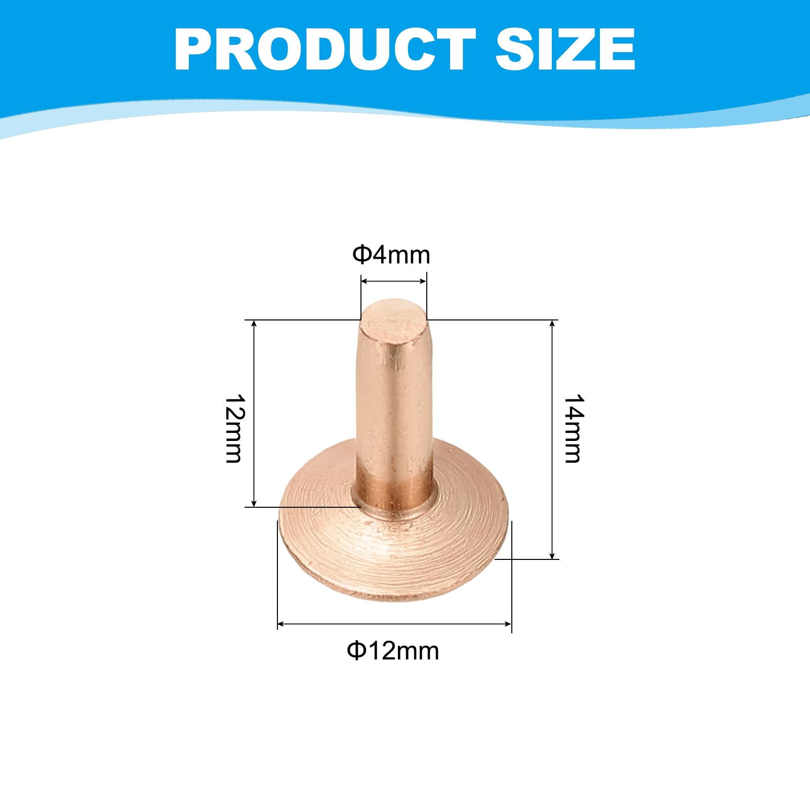 PATIKIL 12x4x12mm Leather Rivets and Burrs - Image 2