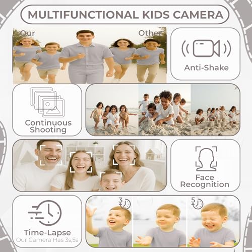 Image of Cason 48MP Digital Camera for Kids-Real Photo & Video Mini Camera for Photography 2.4 inch Rotating Screen, Built in Games Kids Cameras for 5-15 Years Girls & Boys(Supports Upto 64GB Memory)