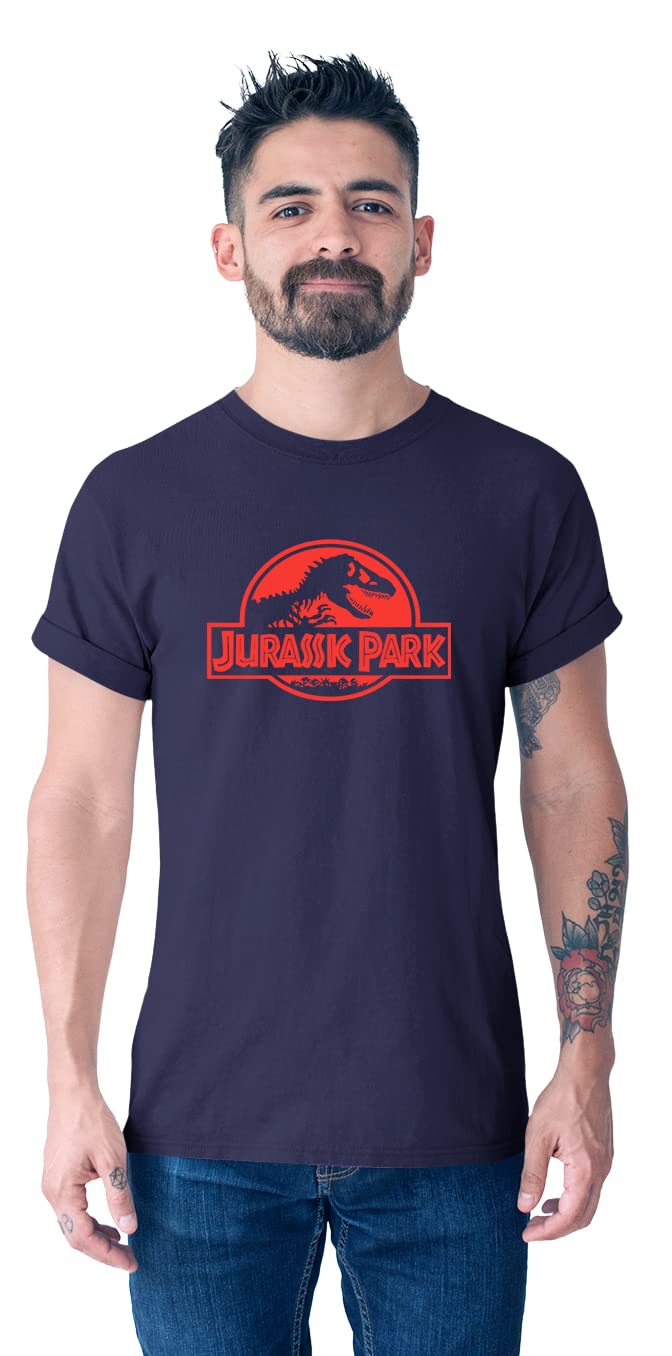 satyugaMen's Cotton T-Shirt - Round Neck, Half Sleeves, Printed, Casual Wear Tees for Boys (Jurassic Park)