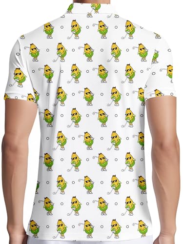 Image of PAGYMO Funny Golf Shirts for Men Crazy Printed Pattern Novelty Moisture Wicking Performance Mens Polo Shirt