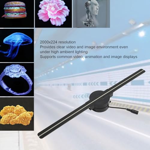 3d hologram fan2000x224 resolution projectorled beadshd displaycustom video editingremote control for business store party us plug