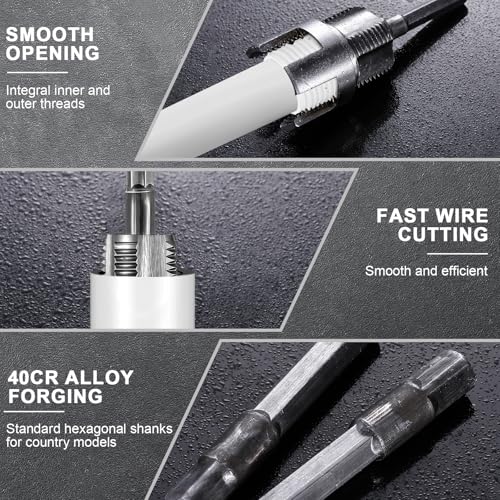 Image of 2 Pcs Pipe Thread Cutting Tool Integrated Internal & External Pipe Threading Tool Electric Drill Compatible PVC Tube Threader Kit, 1 /2 inch, 3 /4 inch, 1'' Tube Sizes Rethreading Kit(2 Sizes, Silver)