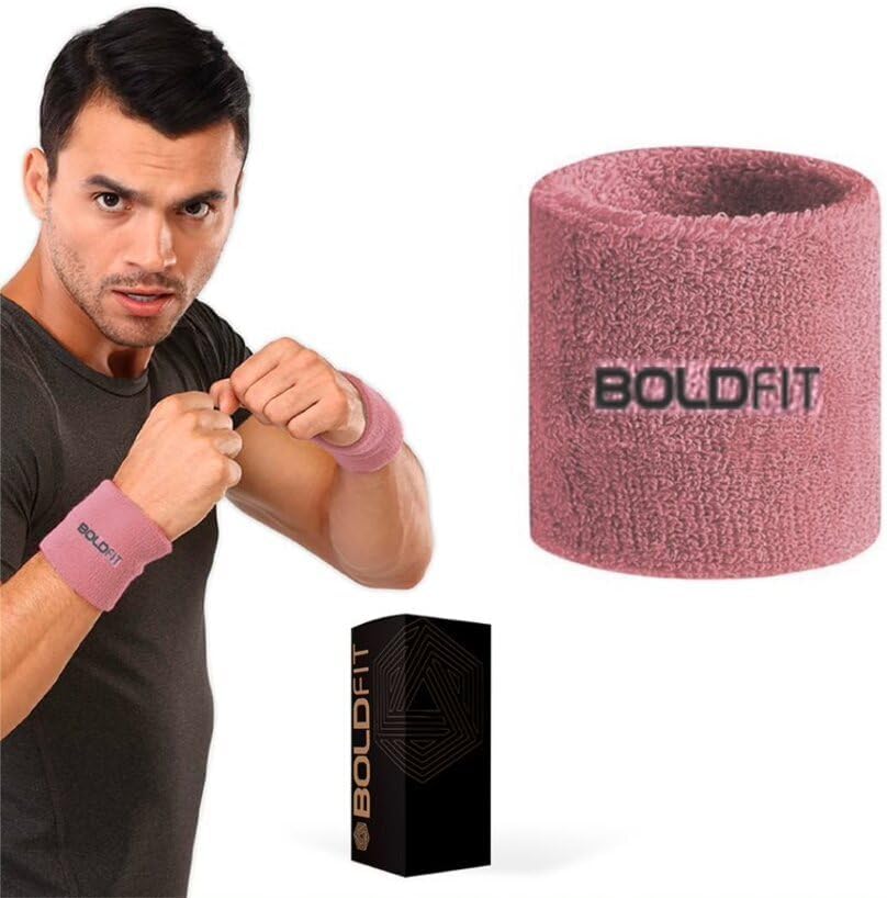 Cotton Wrist Band for Men & Women 3 Inch - Wrist Sweat Band for Badminton Football, Basketball, Running & Athletic Sports, Sweat Absorbent Wrist Bands