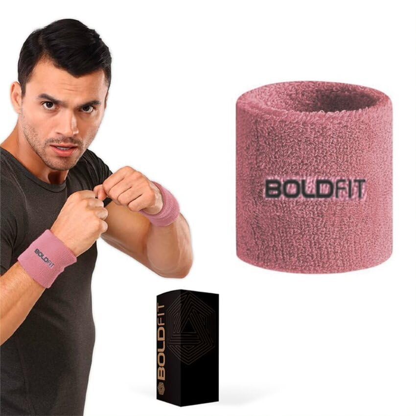 Cotton Wrist Band for Men & Women 3 Inch - Wrist Sweat Band for Badminton Football, Basketball, Running & Athletic Sports, Sweat Absorbent Wrist Bands