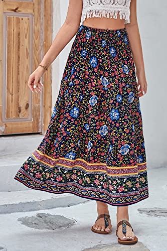 Image of CFLONGE Summer Maxi Skirts for Women 2026 Trendy Floral A Line Boho Skirt