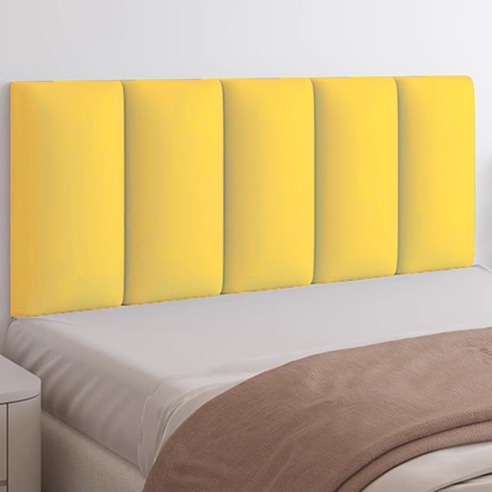 Panneau de tête de lit capitonné autocollant 3D pour chambre à coucher et salon - Design anti-collision - Taille double