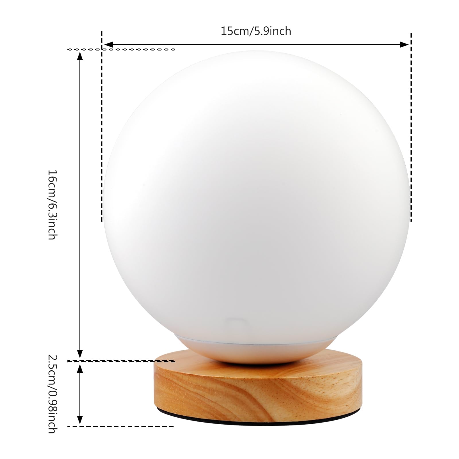 BORDEAG Lampada diurna per terapia, senza raggi UV, 10000 Lux, simulazione di luce diurna, luce solare con telecomando, 3 temperature di colore, luminosità regolabile e timer per casa, ufficio (palla)