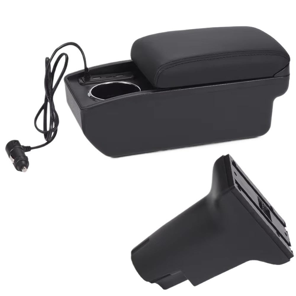 FSOZDBBPL For Fiat 500 2012-2025 Car Armrest Box Auto Storage Box Retrofit Parts Interior Parts(A2 Fast charging)