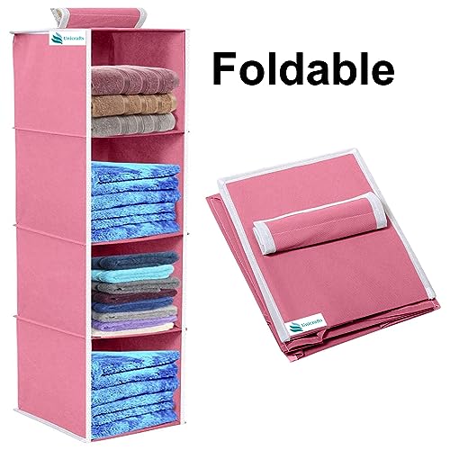 Image of Hanging Organizer (Grey Pink, Pack of 2 (4 Shelf))