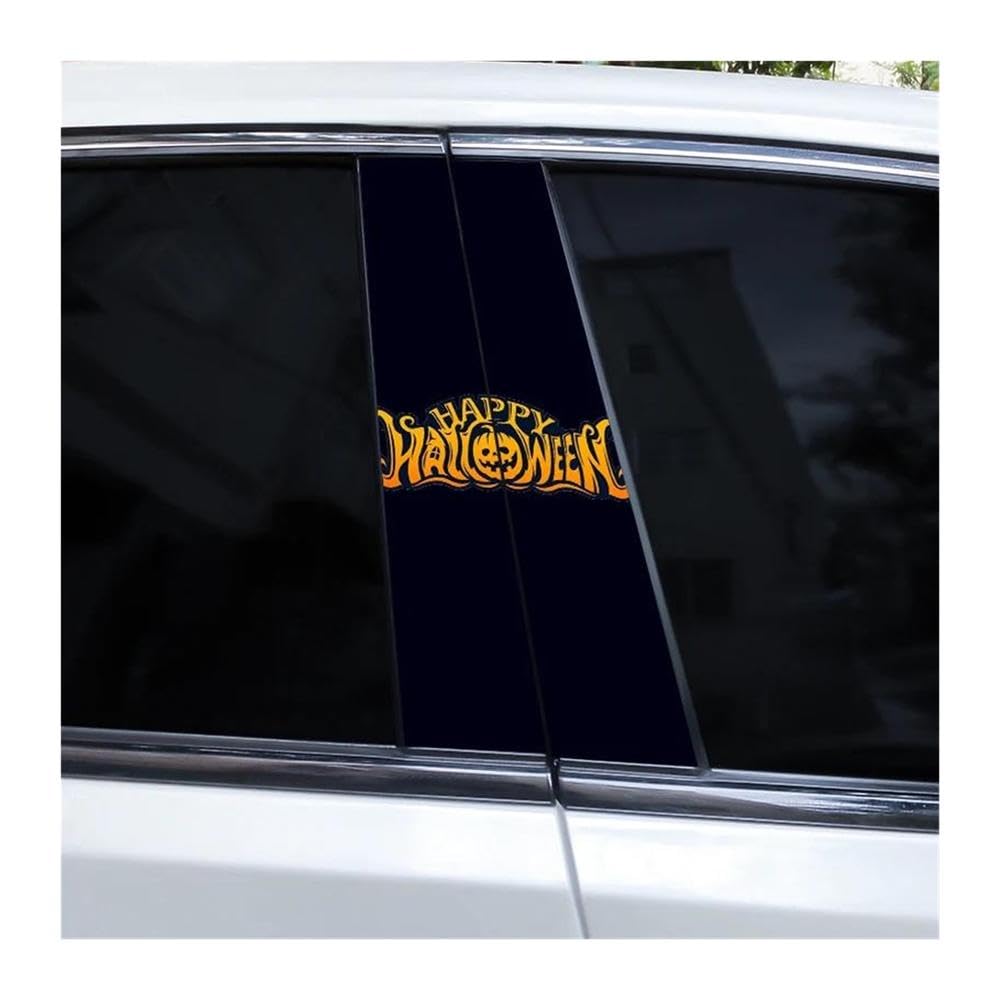 Body Parts 2pcs Halloween in English Car Center Column Sticker DIY Car B-Pillar Decorative Decals(B)