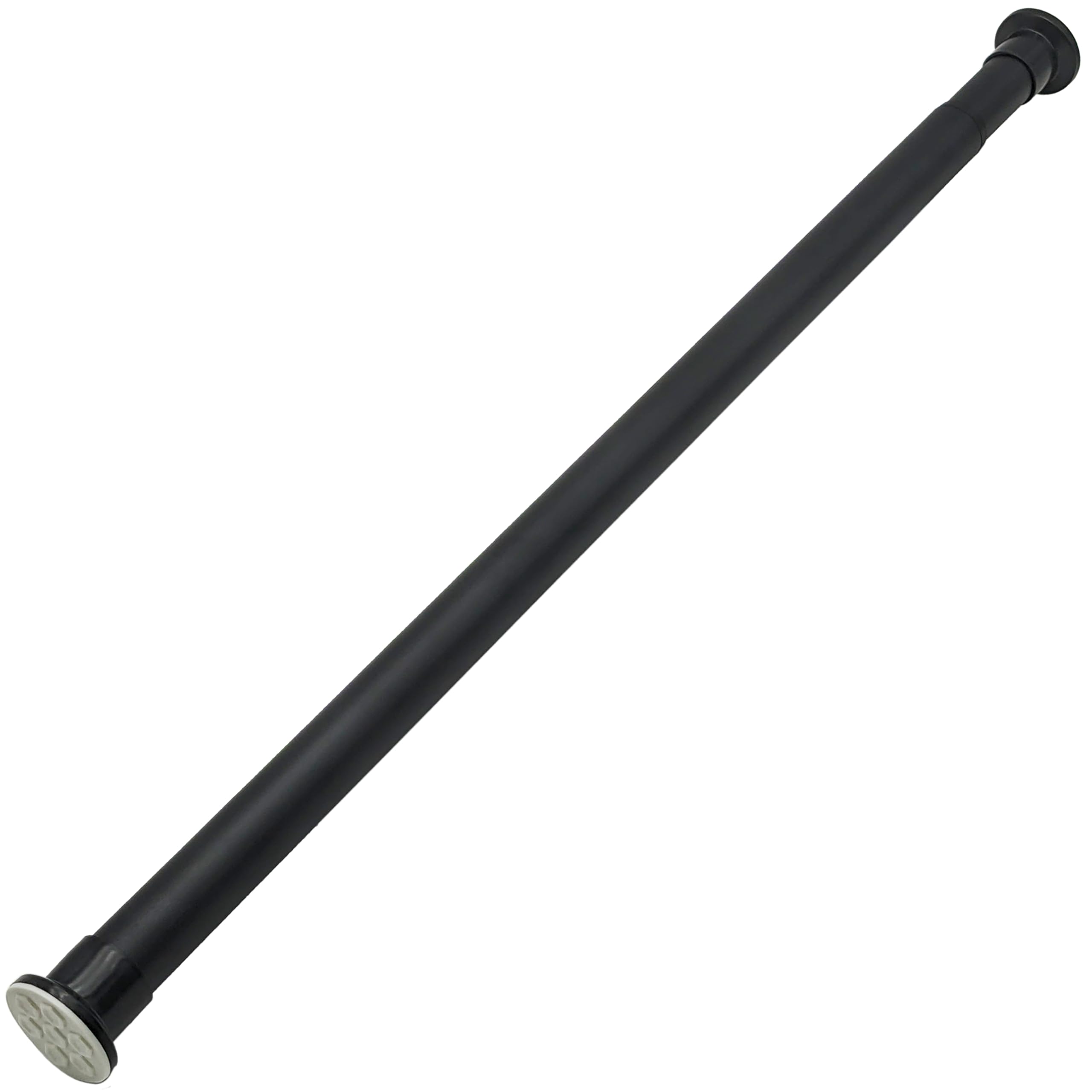 Adjustable 29-inch to 47-inch Steel Curtain Rod for Shower, Doorway, Window - Plastic Heads, Black Color - Easy Installation without Drilling - SciencePurchase