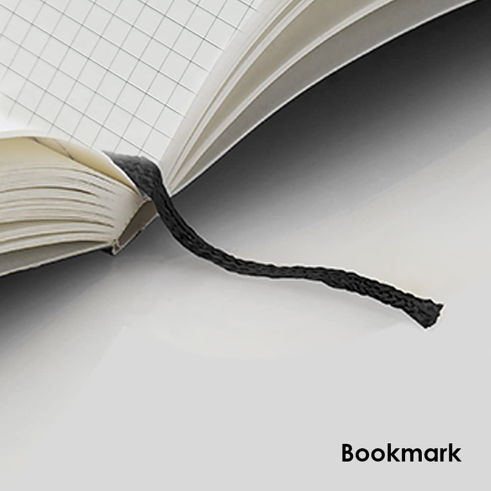 myPAPERCLIP Notatnik z limitowanej edycji, ręcznie rysowany papierowy tył, notatnik na prezent, w kratkę, 192 strony, A5, 100 g/m², czarny, 1 sztuka