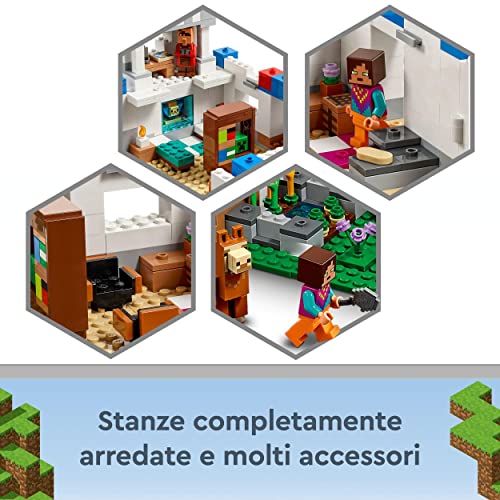 Minecraft Il Villaggio dei Lama, Casa Giocattolo da Costruire con Animali della Fattoria, Idee Regalo di Compleanno, Giochi Creativi per Bambini e Bambine da 9 Anni Fan del Videogioco 21188 - Lego - Immagine 6