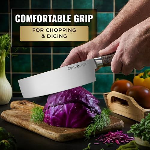 Image of Cutluxe 3-Piece Chef Knife Set - Ultra Sharp Japanese Kitchen Knives, High Carbon Stainless Steel Blades, Full Tang Pakkawood Handles - Shinobi Series
