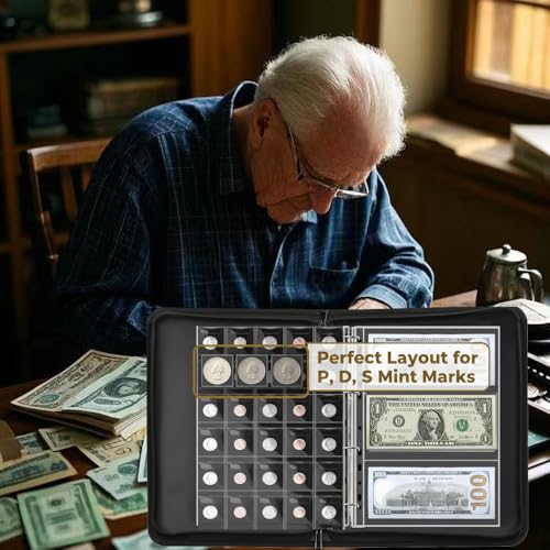Álbum para colección de monedas y billetes con 336 bolsillos miniatura 3