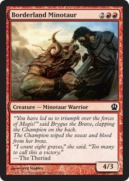 Magic The Gathering - Borderland Minotaur (114/249) - Theros - Foil