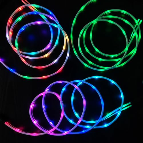 Image of LED iPhone Charger [Apple MFi Certified] Color Changing Light up iPhone Charger Cord, Lighted Up LED Charger Cable Glowing Charging Cord with 17 Lighting Modes for iPhone 14 Pro Max13 /12 /11 Pro (3ft)