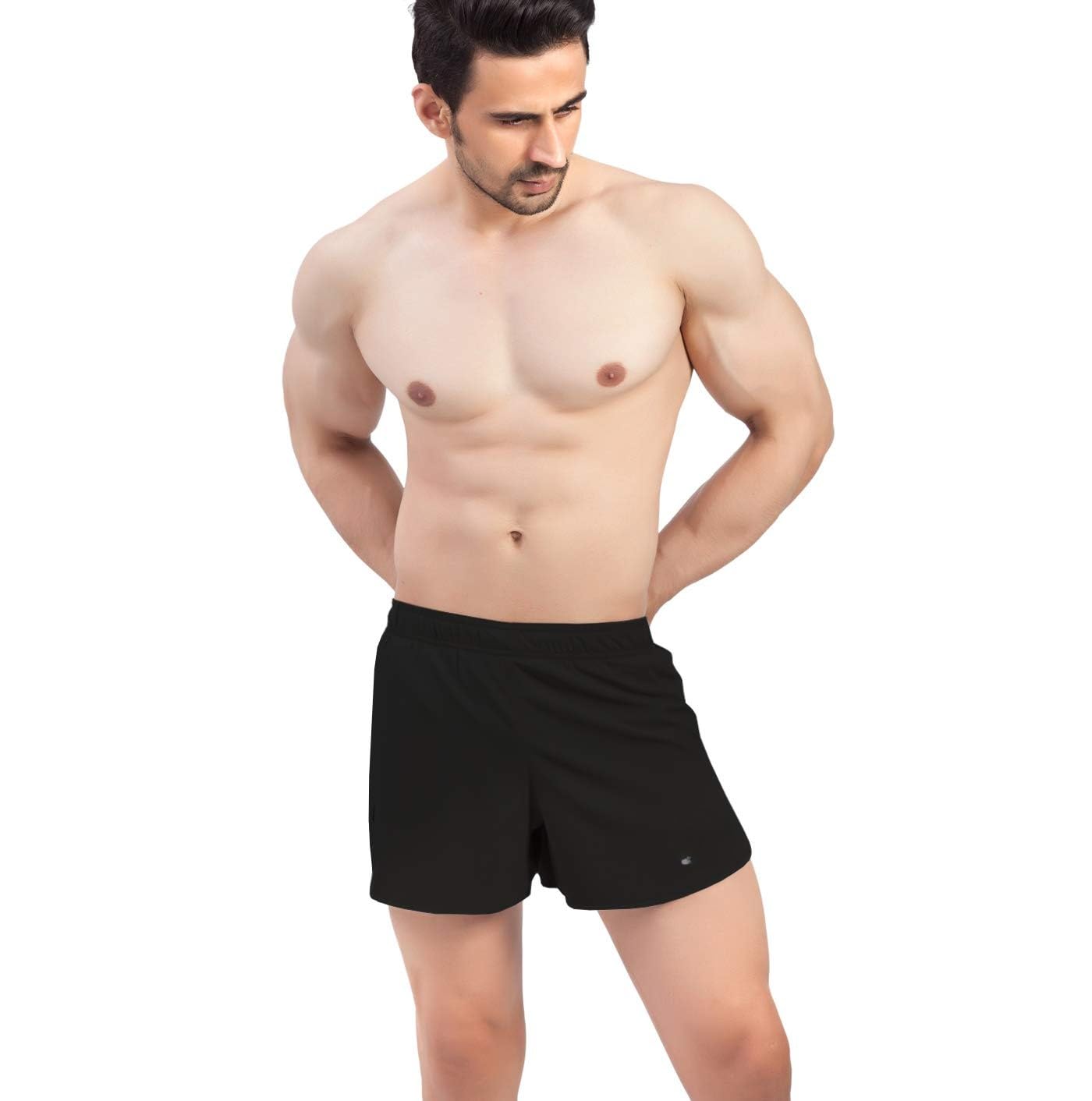 Flyer Size- M Mens 3" Ultra Running Marathon Split Shorts with Inner Mesh Liner Black-picture-52