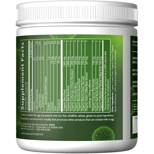 Mrm Nutrition Organic Pre-Workout Powder | Island Fusion Flavored | Superfoods + 150Mg Natural Caffeine + Adaptogens | Clean Energy + Focus| Healthy Blood Flow | Vegan + Non-Gmo | 20 Servings #TOP1