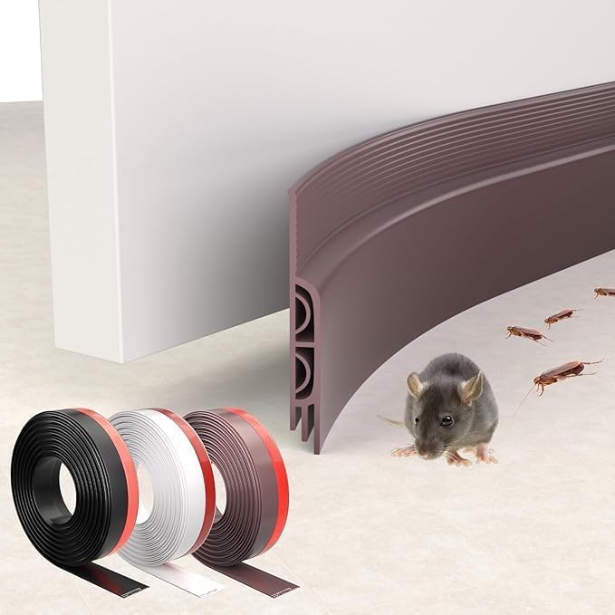 Image of SPIREX Silicon Door Bottom Sealing Strip | Self Adhesive Gap Filler Rubber | Door Bottom Sealing Strip Guard | Protector from Cockroach, Insect, Bugs, Air (Pack of 2)