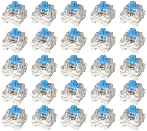 25 Blue 3-Pin Clicky Mechanical Keyboard Switches...