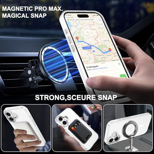 Image of YINLAI for iPhone 17 Case 6.3-inch,Magnetic Compatible with MagSafe, Slim Matte Anti-Fingerprint, Shockproof Full Body Military Grade Protection for iPhone 17 Cover, Clear