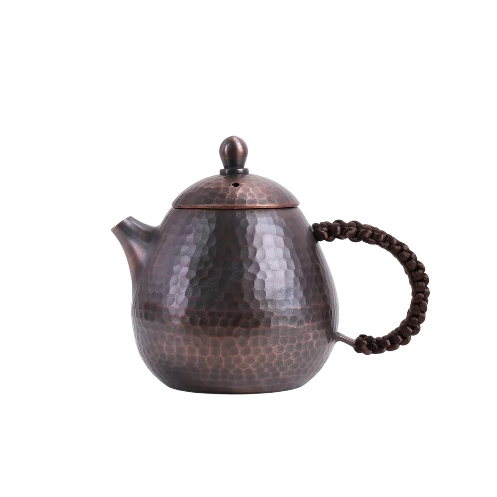 Miniatura Brocca da Infusione Teiera Bollitore Rame Fatto a Mano con Superficie Beccuccio per Flusso Continuo E Coperchio Aderente Impugnatura Ad, Antico