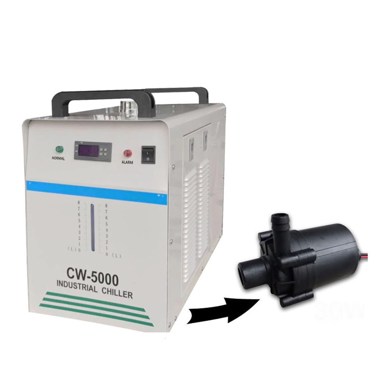 Enfriador de acuario, Enfriador de agua y aire industrial CW5000 CW5200 CW5202 for máquina de CO2, husillo CNC de refrigeración, tubo de Co2 de 150w, 16L/M Para criaturas acuáticas, acuicultura(150w)