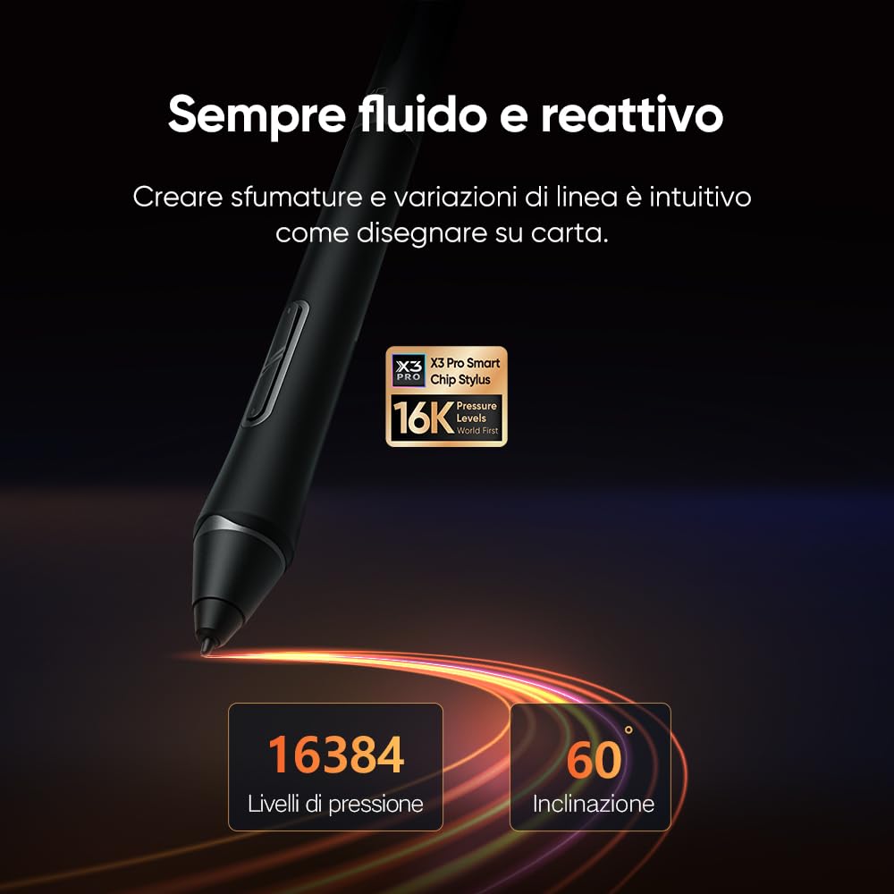 XPPen Artist 22 Pro (Gen 2) Tablet grafico QHD 2.5K, schermo da disegno 21,5 pollici Adobe RGB 99% sensibilità penna 16K