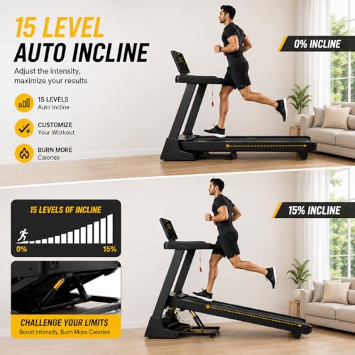 Image of Hercules TIY5440 DC Motor Treadmill, 15 Level Auto Incline, 16 km /h Speed, 130kg User Capacity