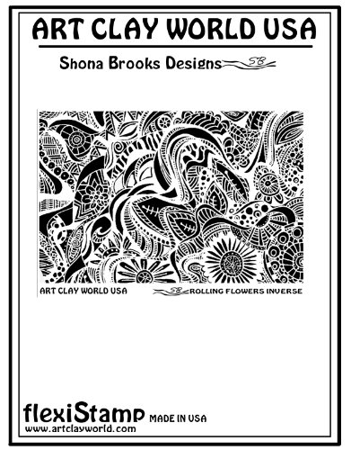 FlexiStamps Texture Sheet Shona Brooks Rolling Flowers Inverse Design - 1 pc.