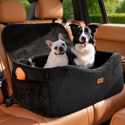 Dog Car Seat for Large Dogs up to 60 lbs or 2 Small...