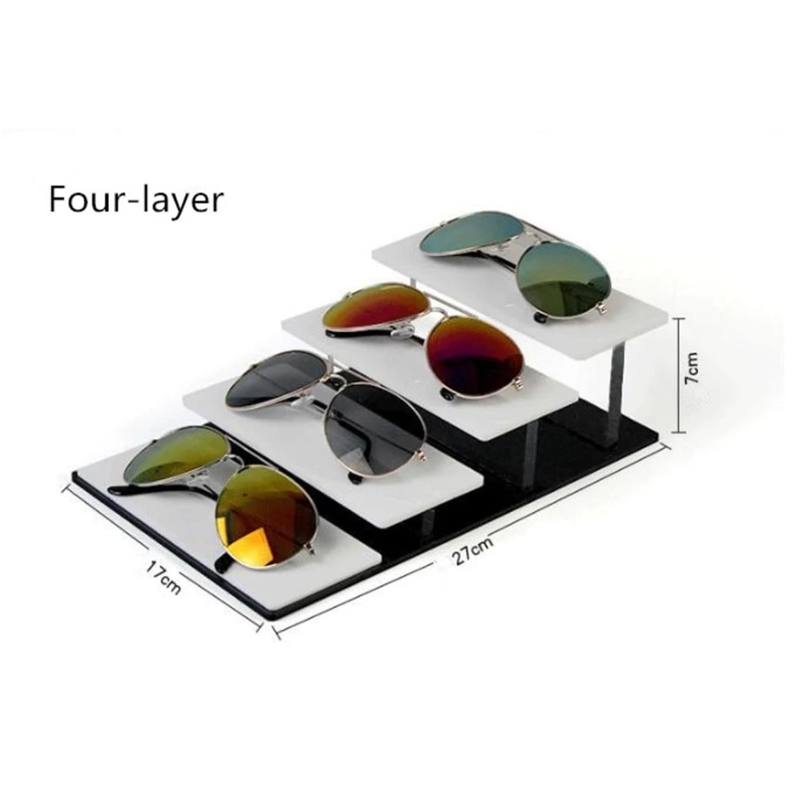 Caja para Gafas de Sol Estante de exhibición for Gafas de Sol, Soporte de Muestra for joyería, Soporte for Pulsera de Escritorio, escaparate de Collares para Gafas Joyería Reloj(Three Tiers)