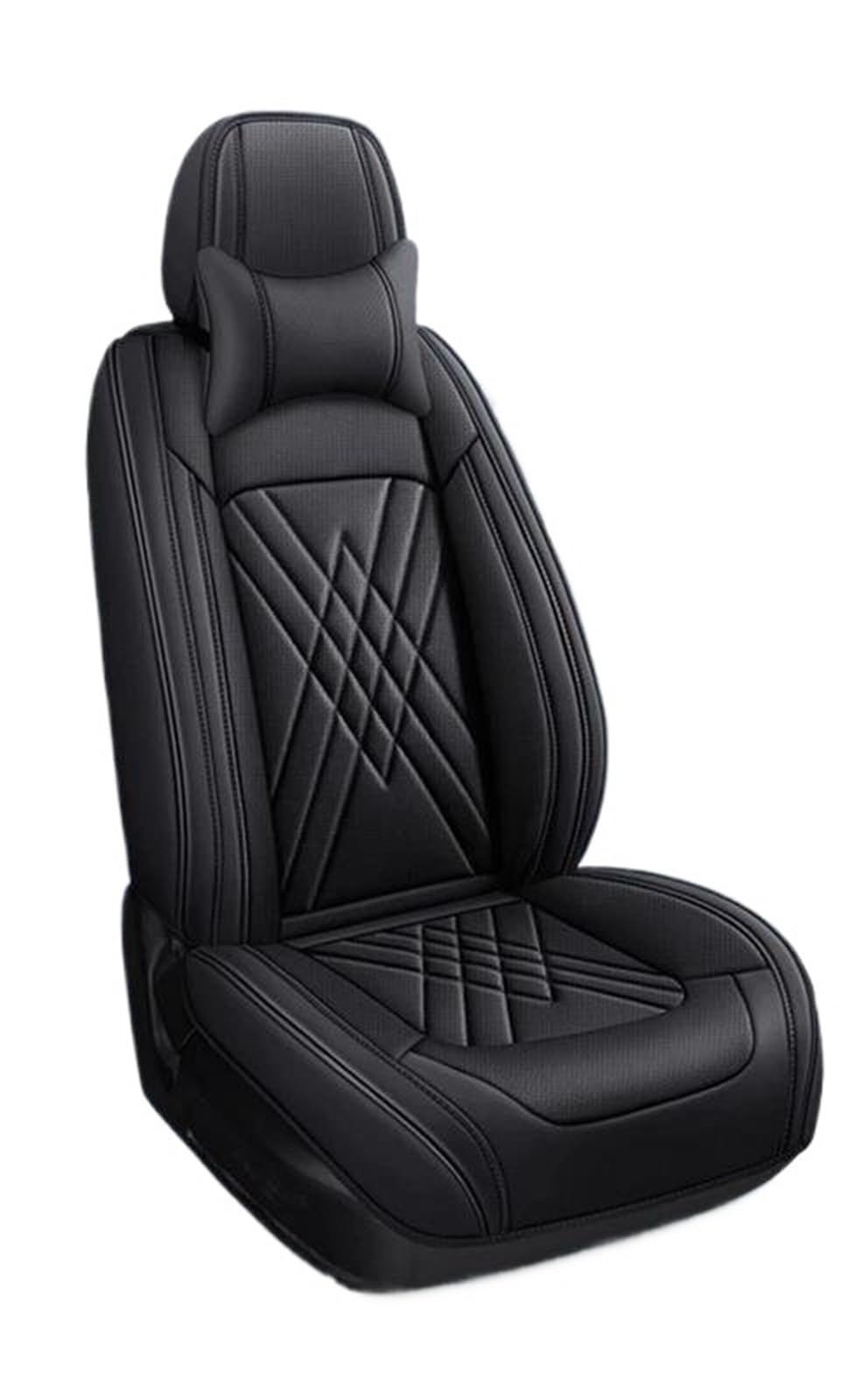 Housse de siège auto en cuir luxe gris antidérapante pour Volkswagen Polo Golf Passat