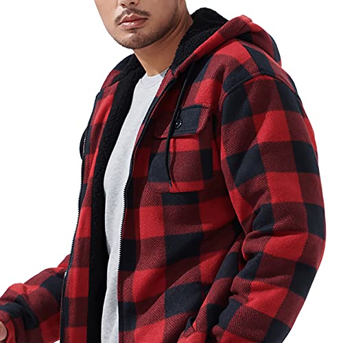 Image of Gary Com Heavyweight Sherpa Hoodies for Men, Thick Fleece Lined Full Zip Up Winter Warm Sweatshirts Work Jackets