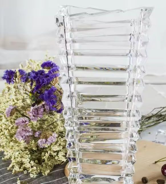 PRANSHI ENTERPRISE Diamond Cut Crystal Glass Vase – 10 Inch Decorative Flower Vase-image-36